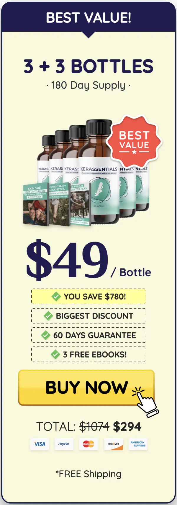 Kerassentials order six bottles